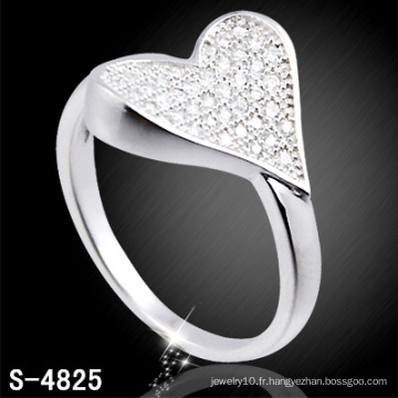 Bague en argent sterling 925 avec forme de coeur (S-4825)